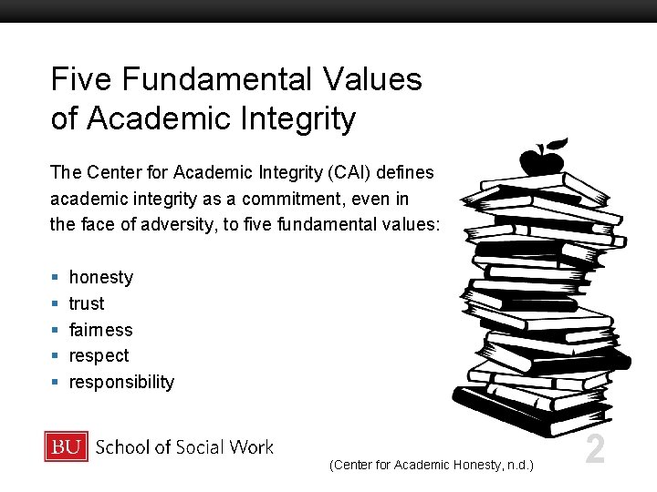 Five Fundamental Values of Academic Integrity Boston University Slideshow Title Goes Here The Center Five Fundamental Values of Academic Integrity Boston University Slideshow Title Goes Here The Center