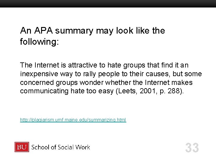 An APA summary may look like the following: Boston University Slideshow Title Goes Here An APA summary may look like the following: Boston University Slideshow Title Goes Here