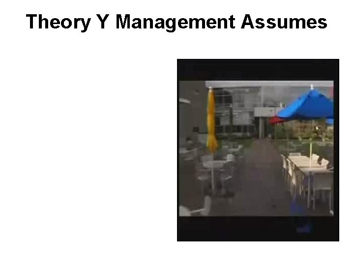 Theory Y Management Assumes 