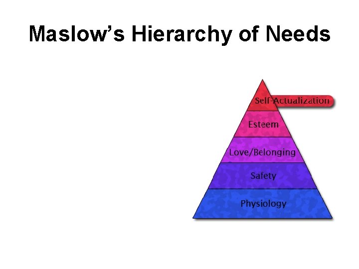 Maslow’s Hierarchy of Needs 