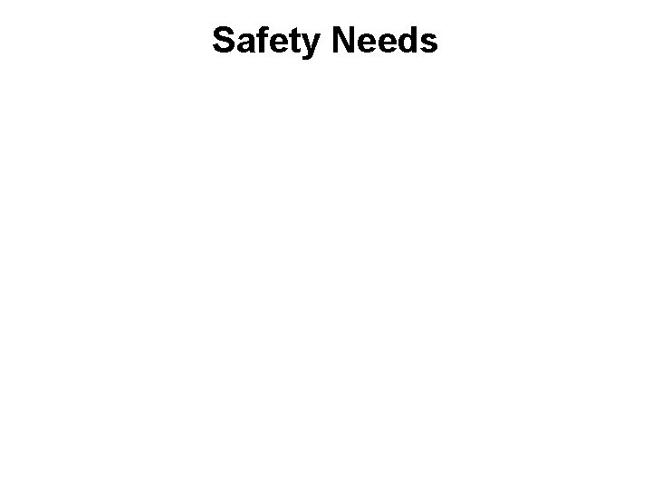 Safety Needs 