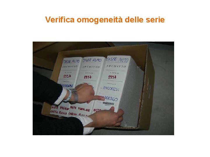 Verifica omogeneità delle serie 