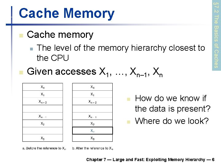 n Cache memory n n The level of the memory hierarchy closest to the