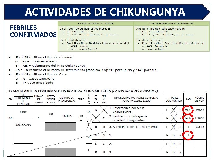 ACTIVIDADES DE CHIKUNGUNYA FEBRILES CONFIRMADOS 