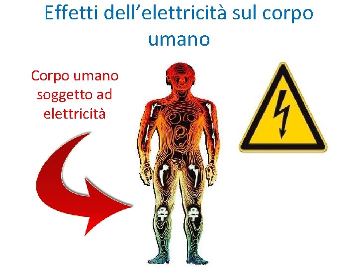 Effetti dell’elettricità sul corpo umano Corpo umano soggetto ad elettricità 