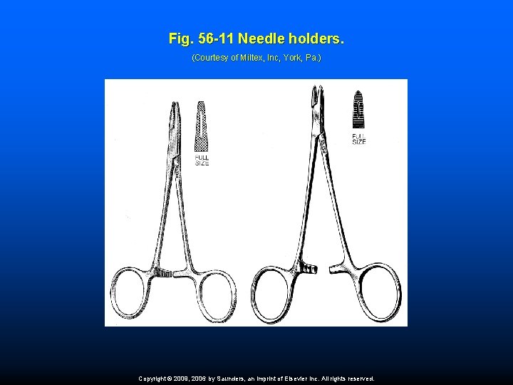 Fig. 56 -11 Needle holders. (Courtesy of Miltex, Inc, York, Pa. ) Copyright ©
