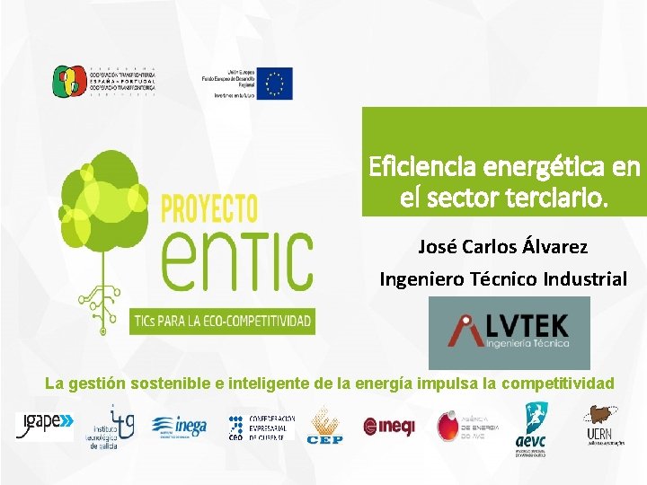 Eficiencia energética en el sector terciario. José Carlos Álvarez Ingeniero Técnico Industrial La gestión