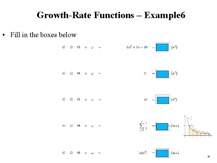 Growth-Rate Functions – Example 6 • Fill in the boxes below 34 