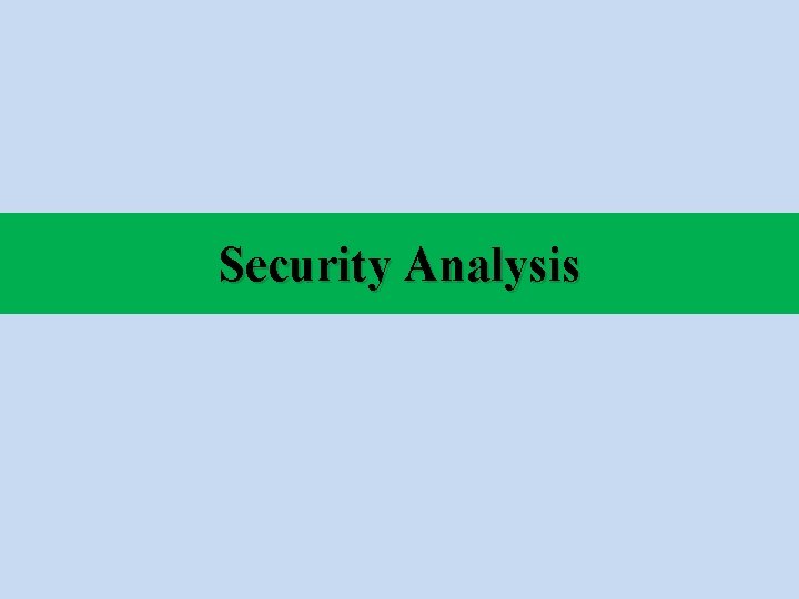 Security Analysis 