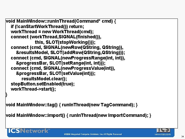 void Main. Window: : run. In. Thread(Command* cmd) { if (!can. Start. Work. Thread())