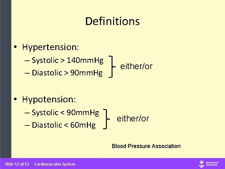 Definitions • Hypertension: – Systolic > 140 mm. Hg – Diastolic > 90 mm.