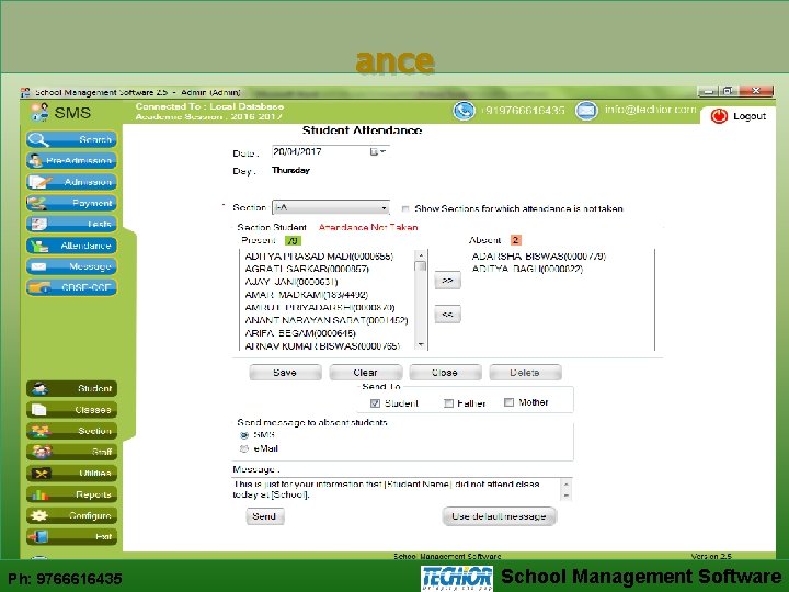 ance Ph: 9766616435 School Management Software 