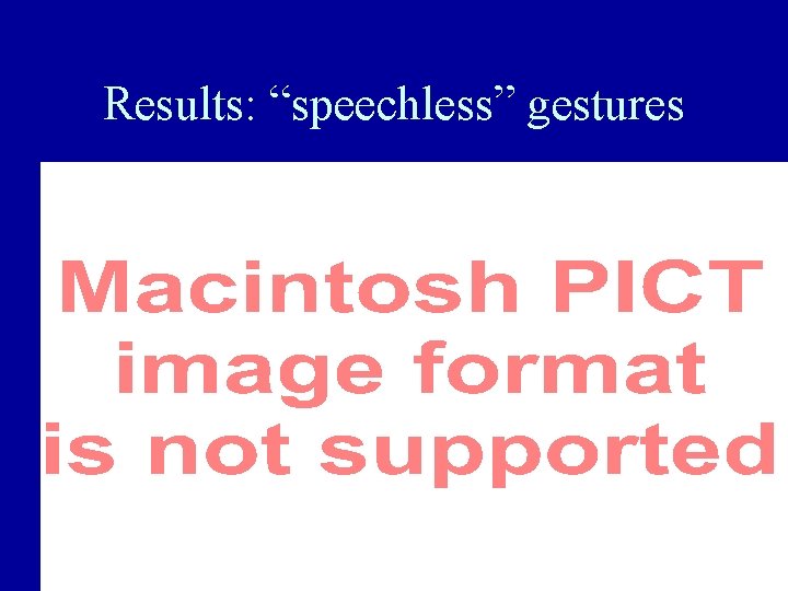 Results: “speechless” gestures 