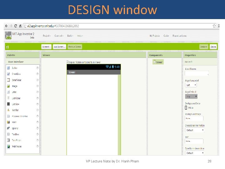 DESIGN window VP Lecture Note by Dr. Hanh Pham 28 