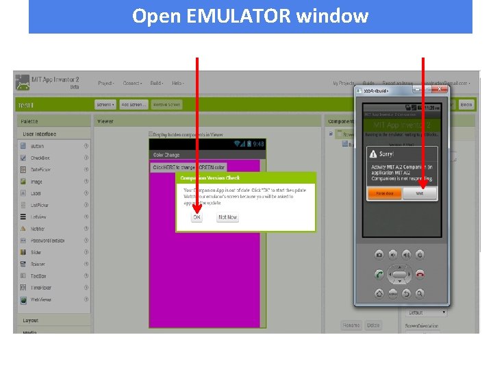 Open EMULATOR window 