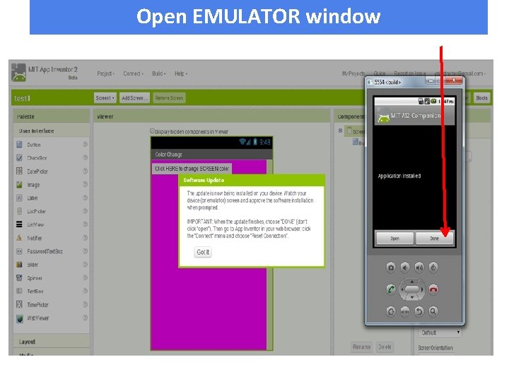 Open EMULATOR window 