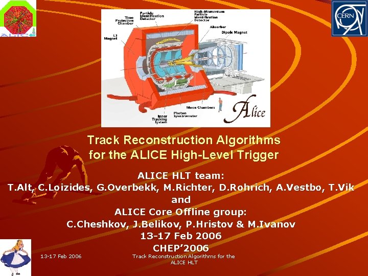 Track Reconstruction Algorithms for the ALICE High-Level Trigger ALICE HLT team: T. Alt, C.