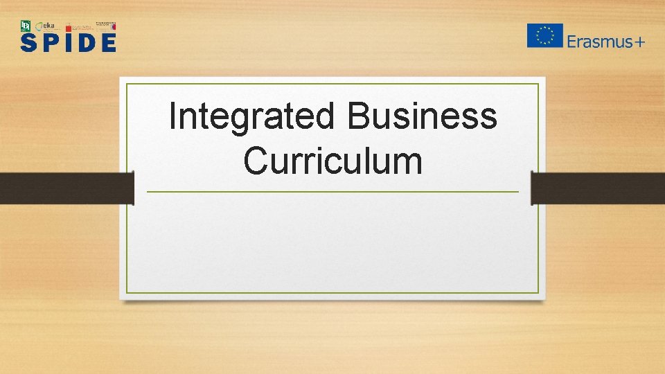 Integrated Business Curriculum 