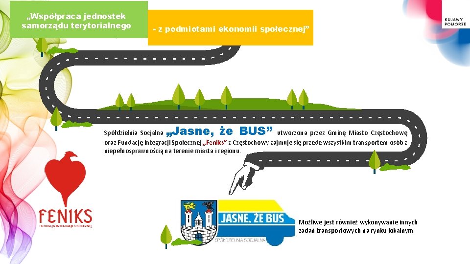 „Współpraca jednostek samorządu terytorialnego - z podmiotami ekonomii społecznej” „Jasne, że BUS” Spółdzielnia Socjalna