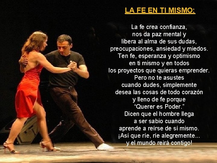 LA FE EN TI MISMO: La fe crea confianza, nos da paz mental y LA FE EN TI MISMO: La fe crea confianza, nos da paz mental y