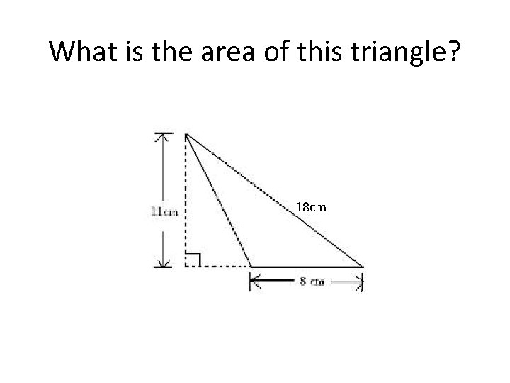 What is the area of this triangle? 18 cm 