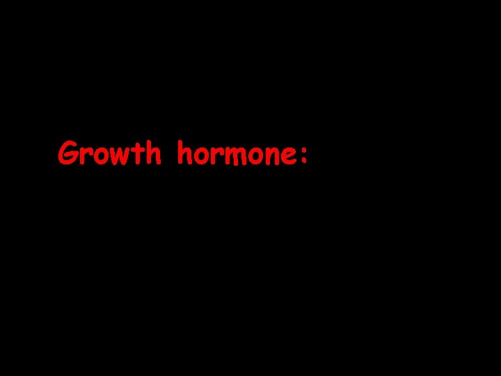 Growth hormone: 