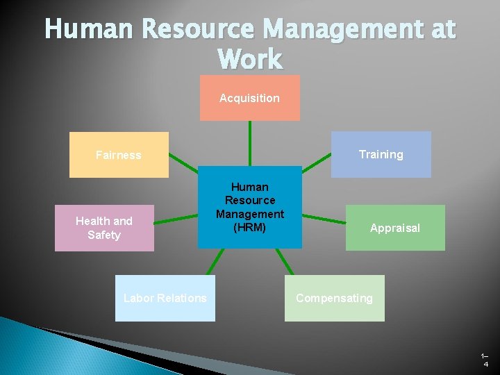 Human Resource Management at Work Acquisition Training Fairness Health and Safety Labor Relations Human