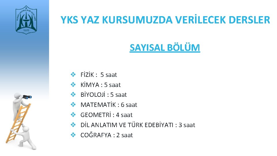 YKS YAZ KURSUMUZDA VERİLECEK DERSLER Print master • Lorem Ipsum is simply dummy text