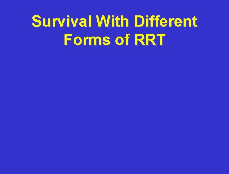 Survival With Different Forms of RRT 