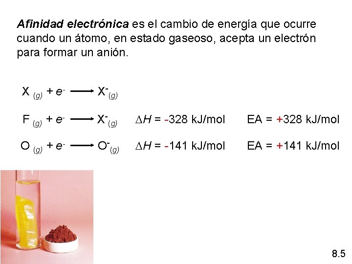 Afinidad electrónica es el cambio de energía que ocurre cuando un átomo, en estado Afinidad electrónica es el cambio de energía que ocurre cuando un átomo, en estado