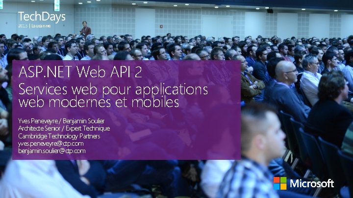 | Lausanne ASP. NET Web API 2 Services web pour applications web modernes et