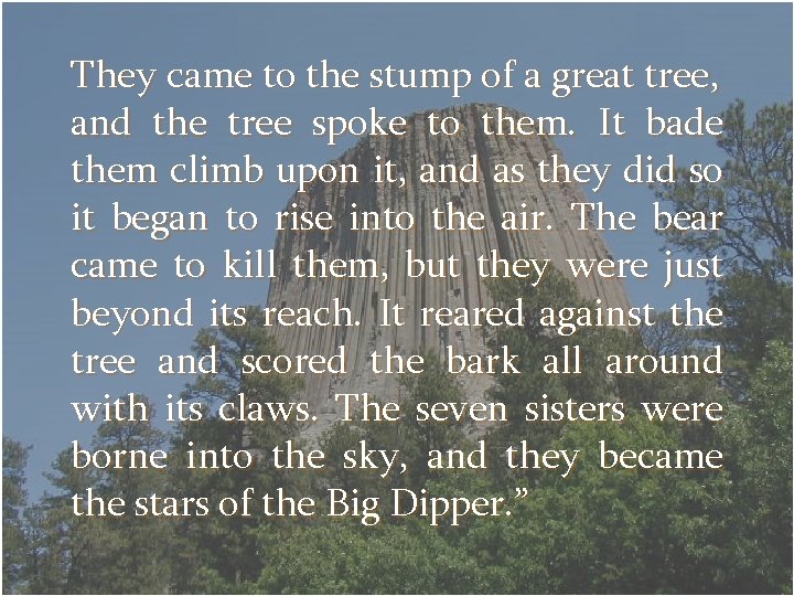 They came to the stump of a great tree, and the tree spoke to