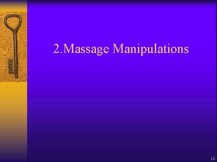 2. Massage Manipulations 12 