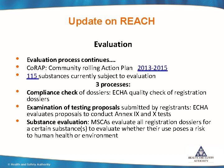 Update on REACH Evaluation • • • Evaluation process continues…. Co. RAP: Community rolling