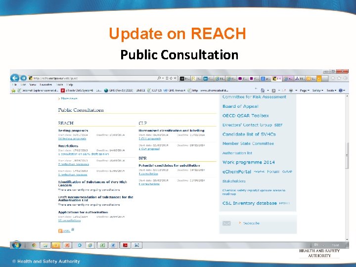 Update on REACH Public Consultation 