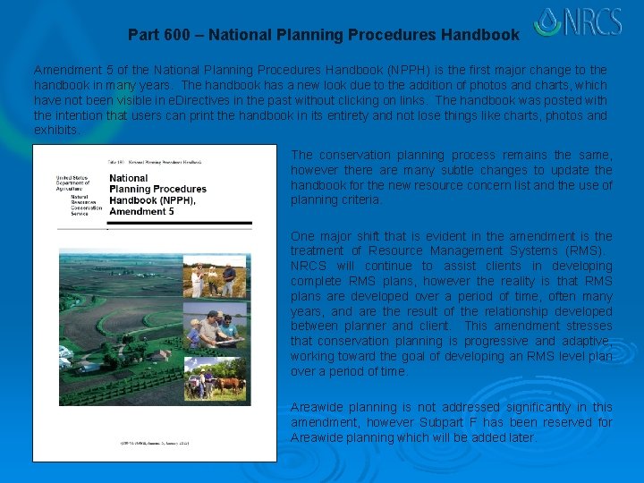 Part 600 – National Planning Procedures Handbook Amendment 5 of the National Planning Procedures