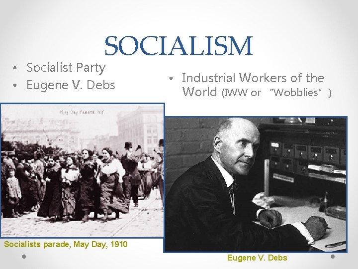 SOCIALISM • Socialist Party • Eugene V. Debs • Industrial Workers of the World