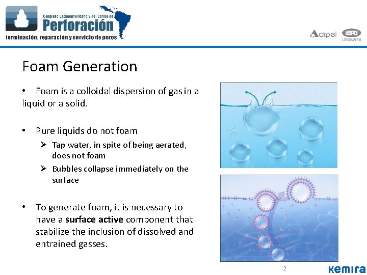 Foam Generation • Foam is a colloidal dispersion of gas in a liquid or Foam Generation • Foam is a colloidal dispersion of gas in a liquid or