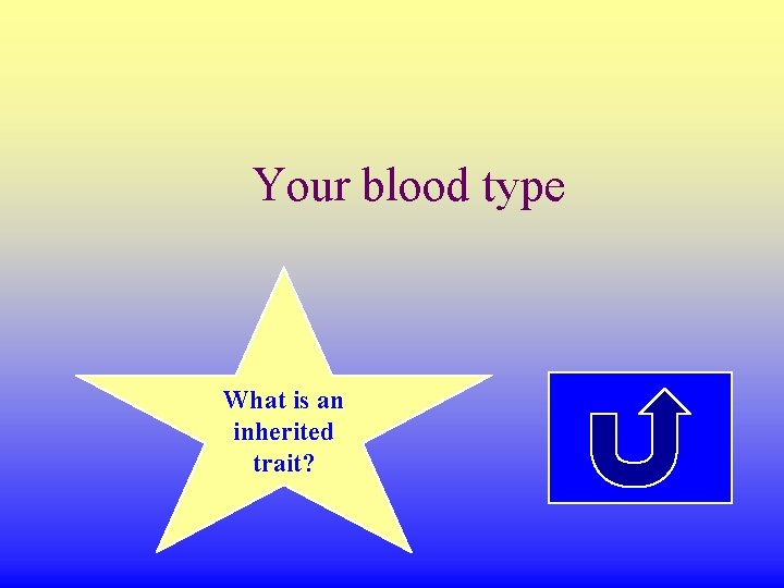 Your blood type What is an inherited trait? 