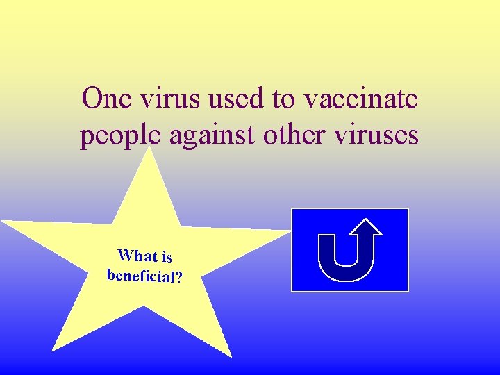 One virus used to vaccinate people against other viruses What is beneficial? 