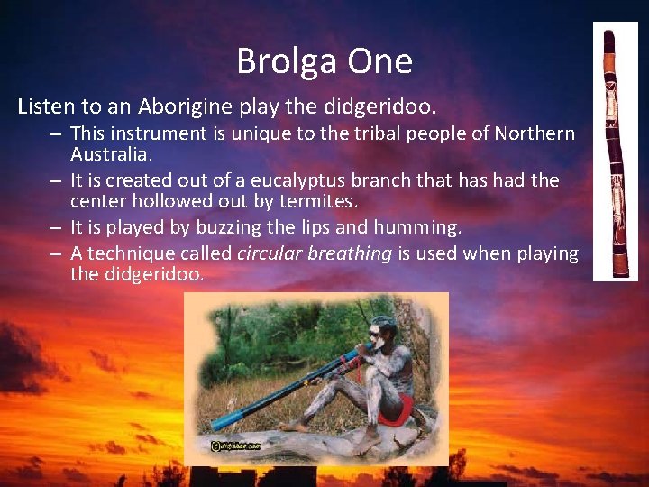 Brolga One Listen to an Aborigine play the didgeridoo. – This instrument is unique Brolga One Listen to an Aborigine play the didgeridoo. – This instrument is unique