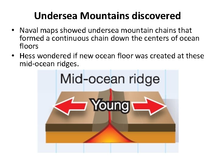 Undersea Mountains discovered • Naval maps showed undersea mountain chains that formed a continuous