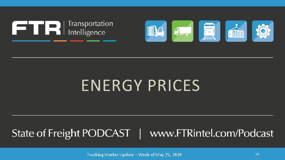 ENERGY PRICES Trucking Market Update – Week of May 25, 2020 18 ENERGY PRICES Trucking Market Update – Week of May 25, 2020 18