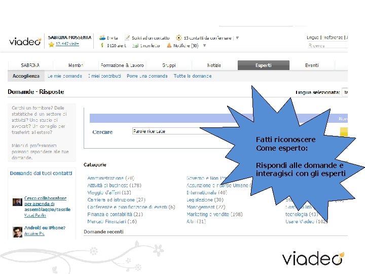 Fatti riconoscere Come esperto: Rispondi alle domande e interagisci con gli esperti Fatti riconoscere Come esperto: Rispondi alle domande e interagisci con gli esperti