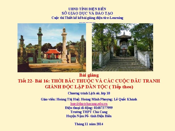 UBND TỈNH ĐIỆN BIÊN SỞ GIÁO DỤC VÀ ĐÀO TẠO Cuộc thi Thiết kế