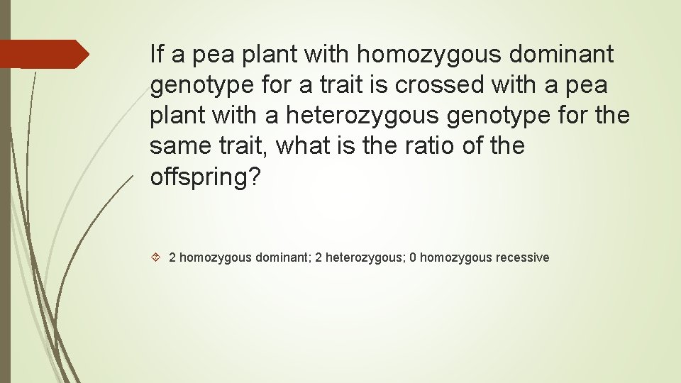 If a pea plant with homozygous dominant genotype for a trait is crossed with