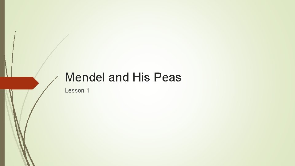 Mendel and His Peas Lesson 1 