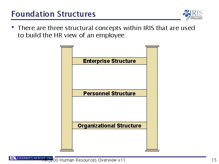 Foundation Structures • There are three structural concepts within IRIS that are used to