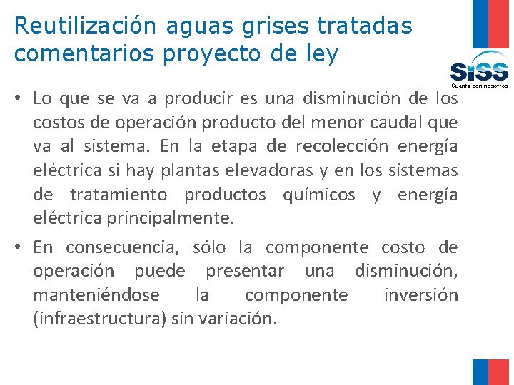 Reutilización aguas grises tratadas comentarios proyecto de ley Cuente con nosotros • Lo que