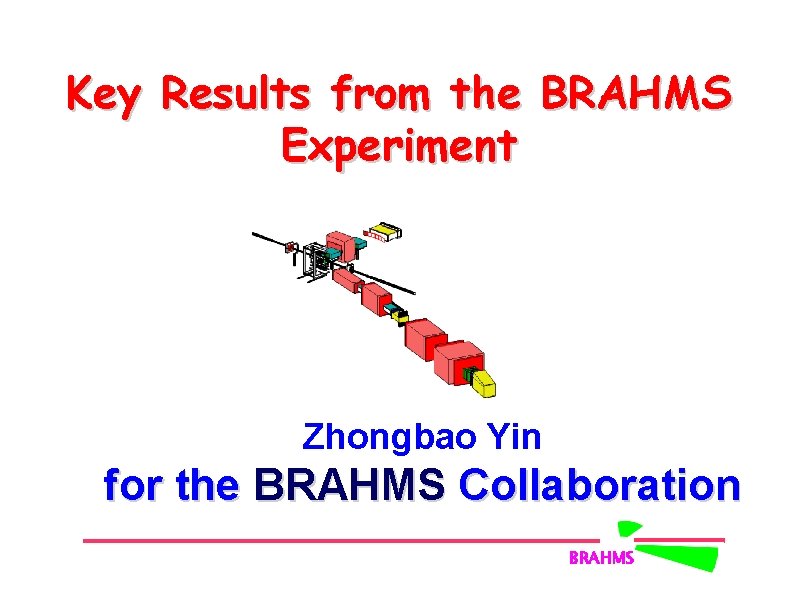 Key Results from the BRAHMS Experiment Zhongbao Yin for the BRAHMS Collaboration BRAHMS 